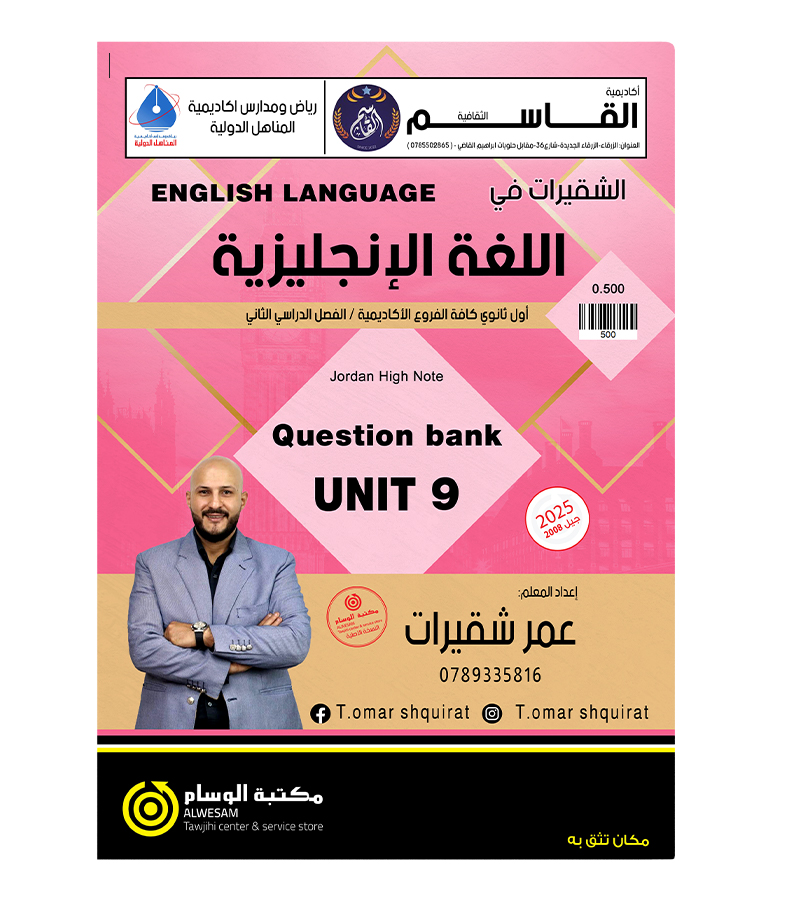 بنك الاسئلة الوحدة التاسعة عمر الشقيرات 2008