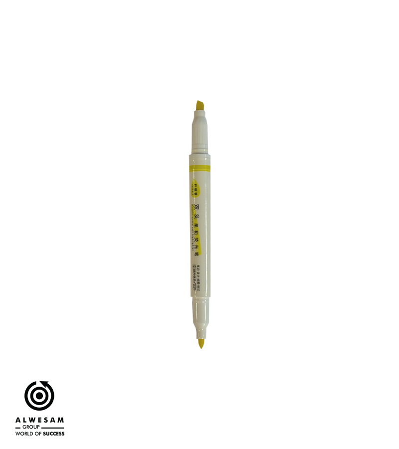 قلم تحديد برأسين (لون اصفر )